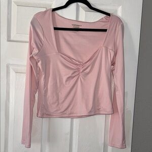 Ardene Soft Pink Ruched Long Sleeve Top